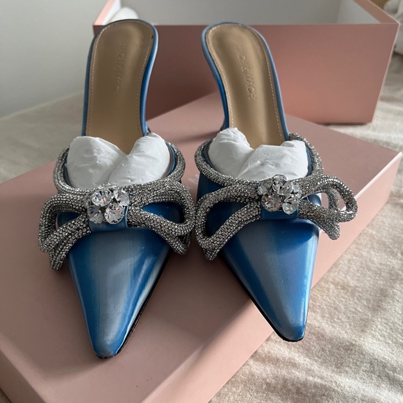 Mach and Mach leather double bow mules LED blue - Picture 6 of 6